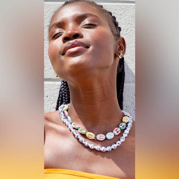 Clare V. Porcelain Flower Strand Necklace - Picture 2 of 6